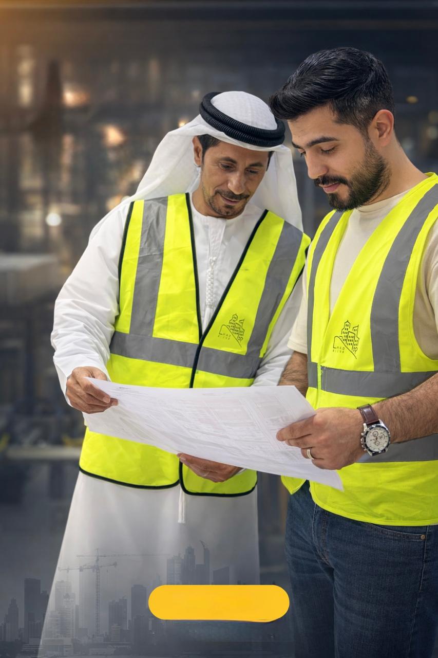 مخططات هندسية ومعمارية في مكتب استشارات هندسية فاخر